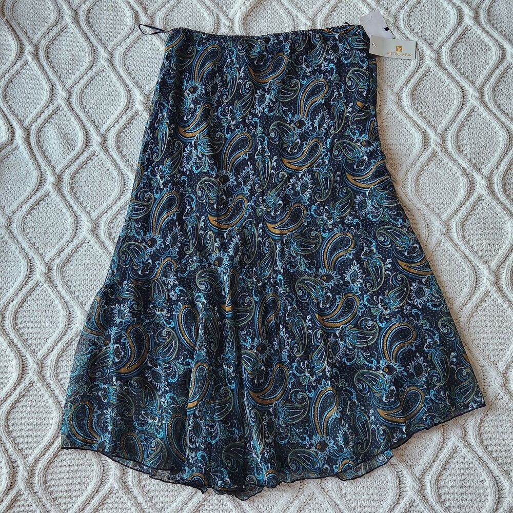 NWT Metro Wear paisley print midi/maxi skirt Size XL